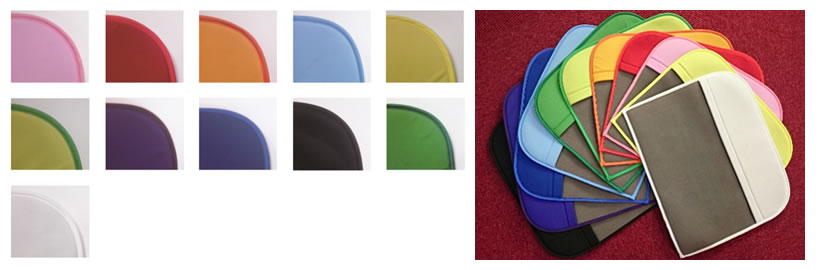 パイプ椅子カバー　背面生地とバイアステープのカラーリスト